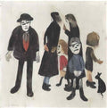 L S Lowry figures by a factory Art A4 Photo Print