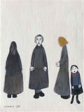 L S Lowry figures in a lane Art A4 Photo Print