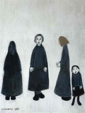 L S Lowry figures in a street1 Art A4 Photo Print