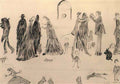 L S Lowry figures in a street4 Art A4 Photo Print