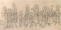 L S Lowry figures in a street5 Art A4 Photo Print