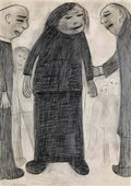 L S Lowry figures in a street7 Art A4 Photo Print