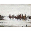 L S Lowry figures in the street2 Art A4 Photo Print
