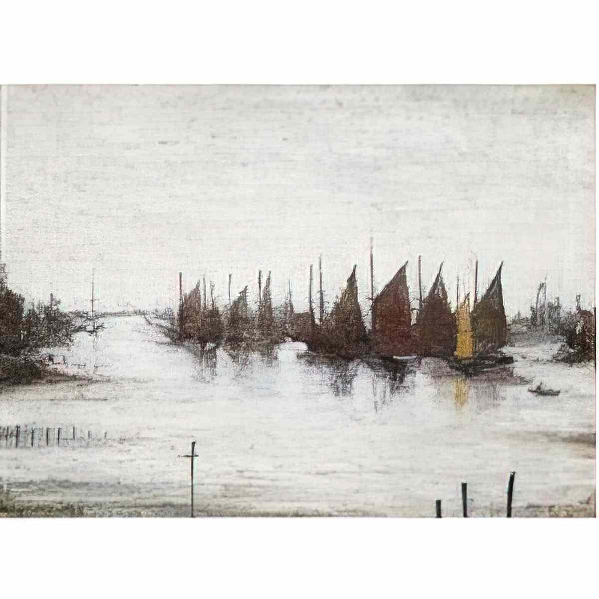 L S Lowry figures in the street2 Art A4 Photo Print