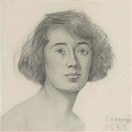 L S Lowry head of a lady Art A4 Photo Print