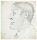 L S Lowry figures with dachshunds Art A4 Photo Print