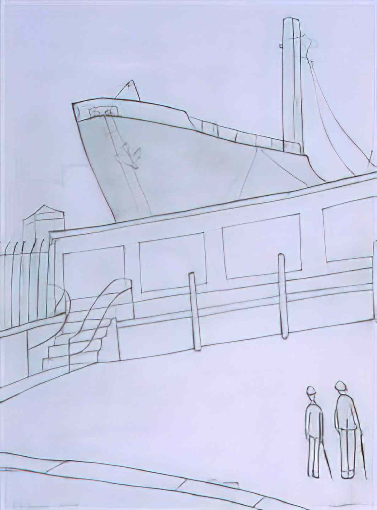 L S Lowry footbridge in ancoats Art A4 Photo Print