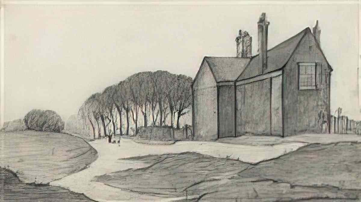 L S Lowry fylde farm Art A4 Photo Print