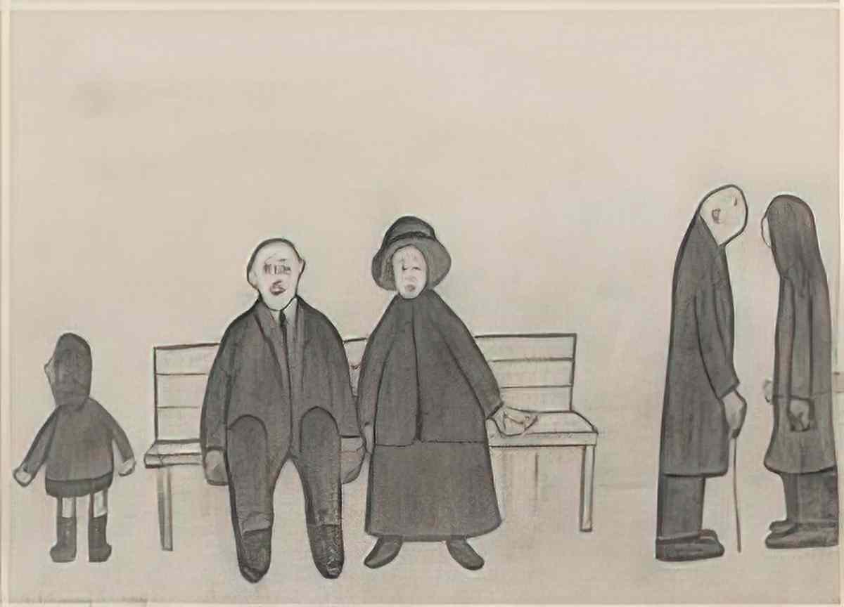 L S Lowry gentleman at south shields Art A4 Photo Print