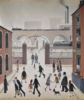L S Lowry girl and a dog Art A4 Photo Print