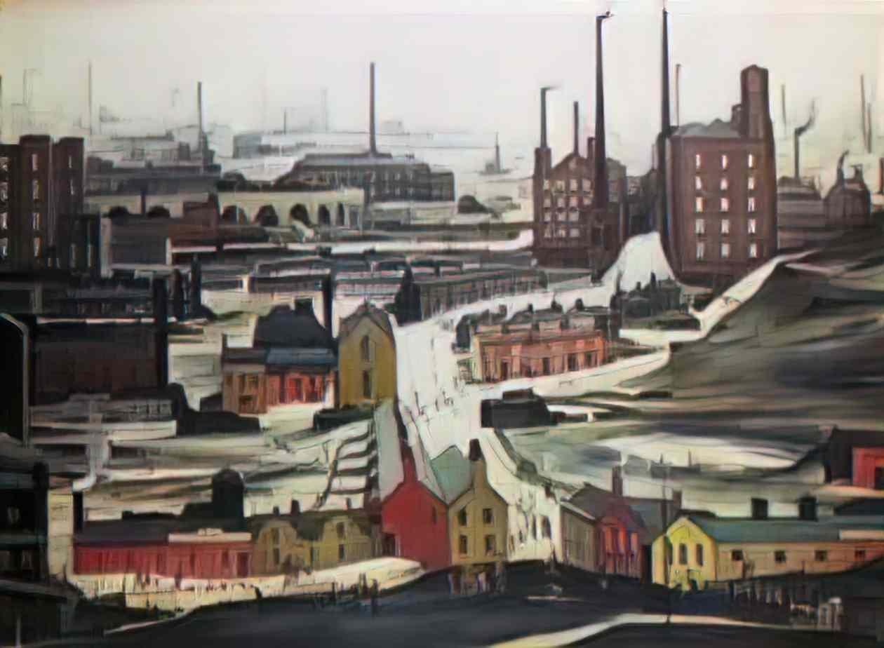 L S Lowry girl Art A4 Photo Print