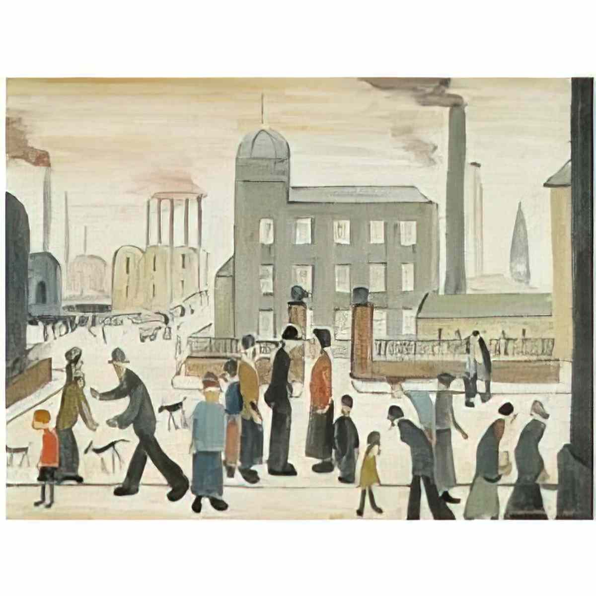 L S Lowry girl in a white dress Art A4 Photo Print