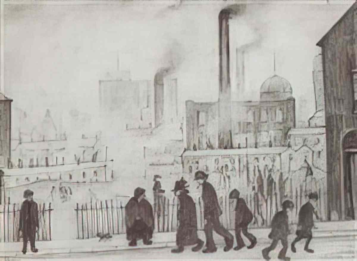 L S Lowry girl in shawl with clasped hands Art A4 Photo Print