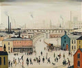 L S Lowry girls head Art A4 Photo Print