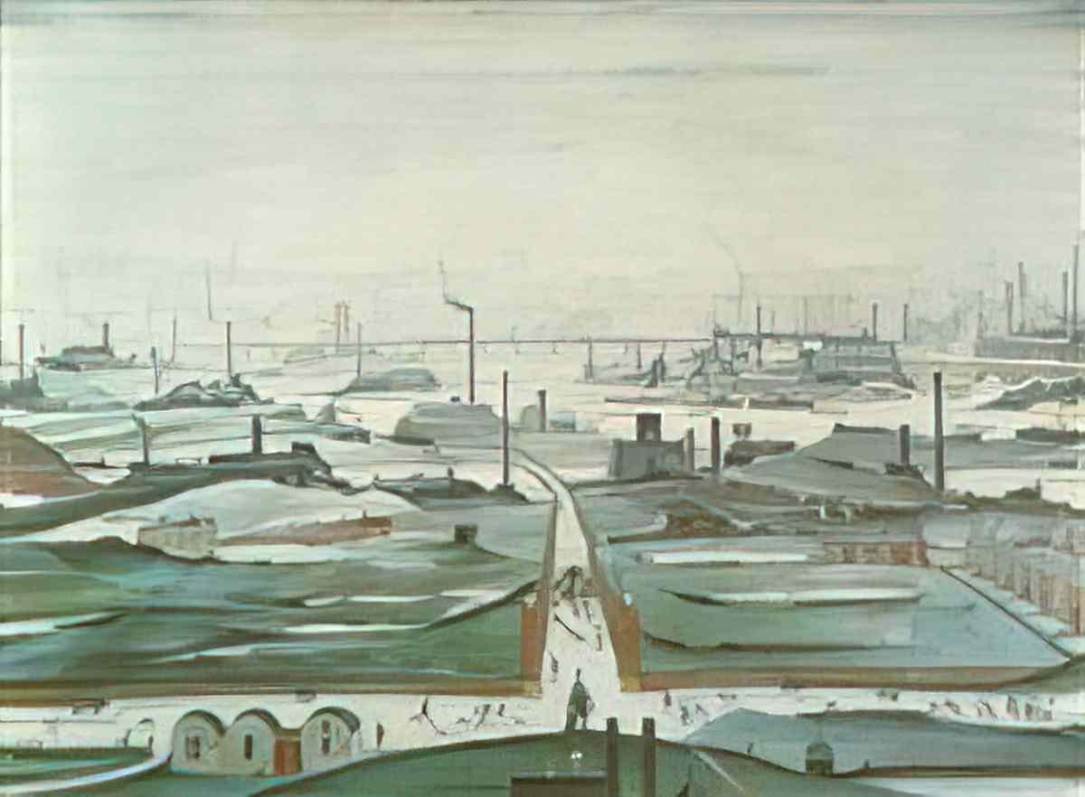 L S Lowry going for a walk Art A4 Photo Print