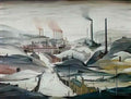 L S Lowry going home Art A4 Photo Print
