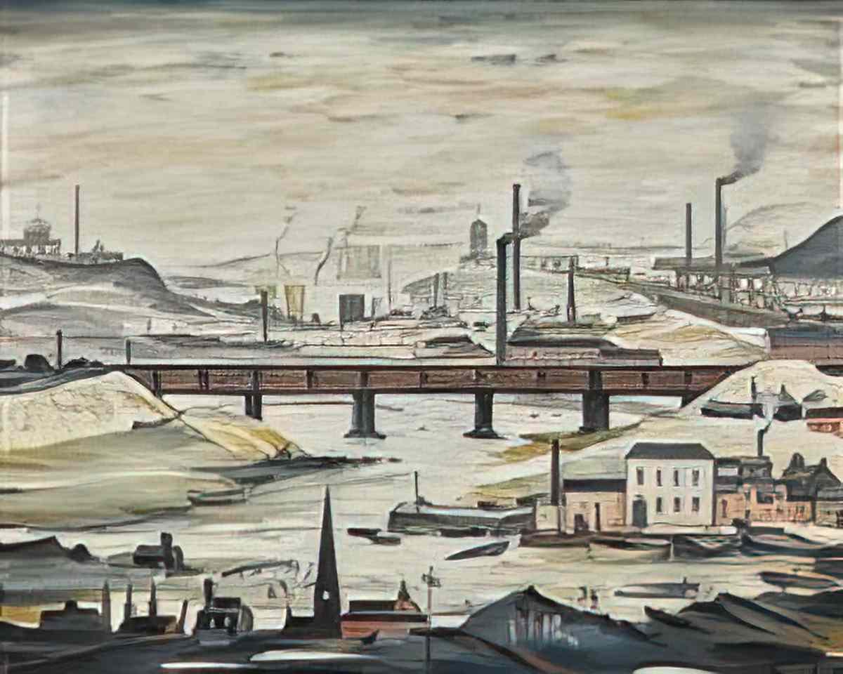 L S Lowry going home1 Art A4 Photo Print