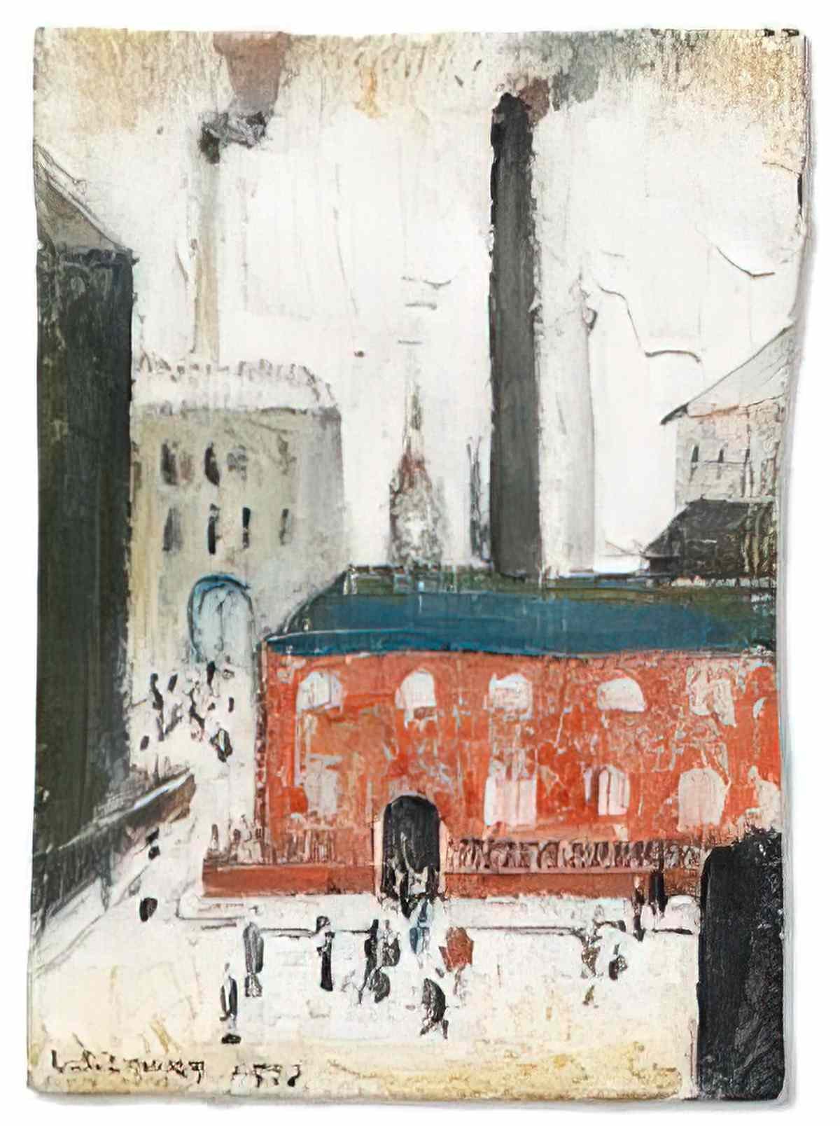 L S Lowry going to the match 2 Art A4 Photo Print