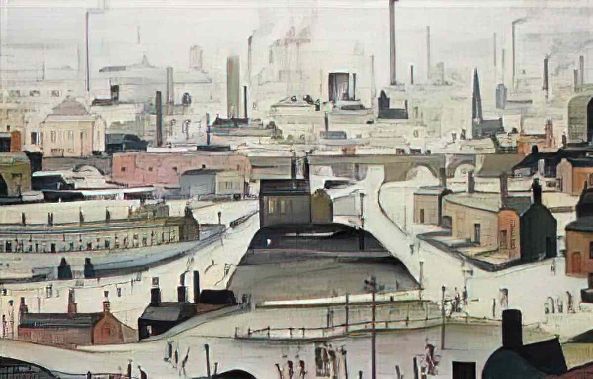L S Lowry going to the match1 Art A4 Photo Print