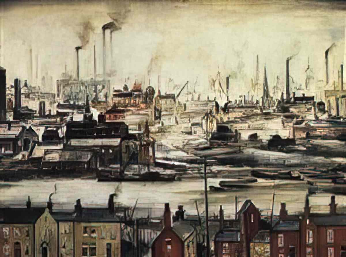 L S Lowry going to the match4 Art A4 Photo Print