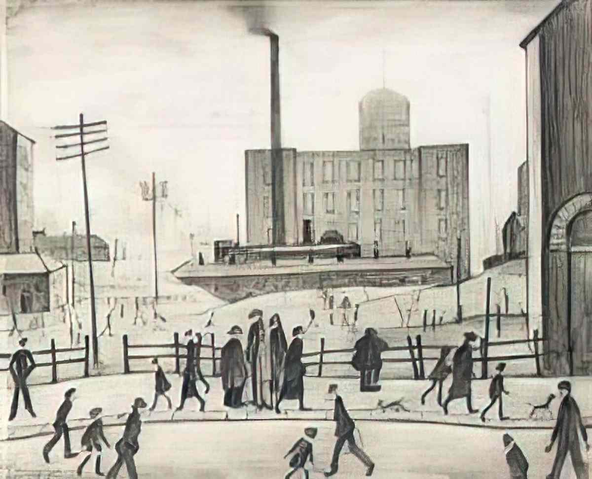 L S Lowry going to the match6 Art A4 Photo Print