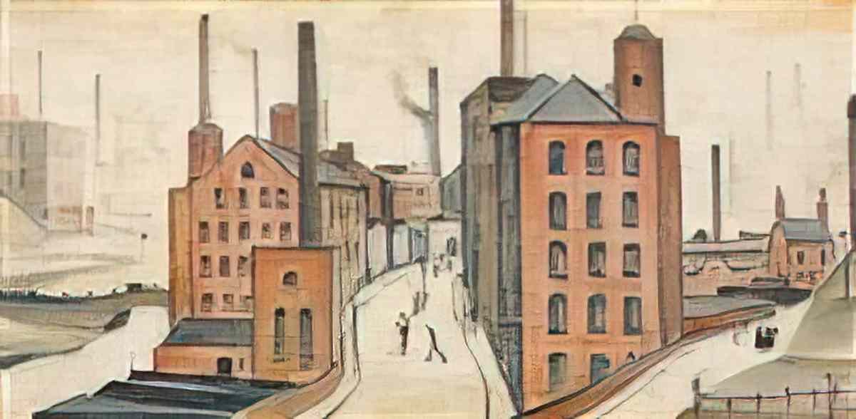 L S Lowry going to the mill 2 Art A4 Photo Print