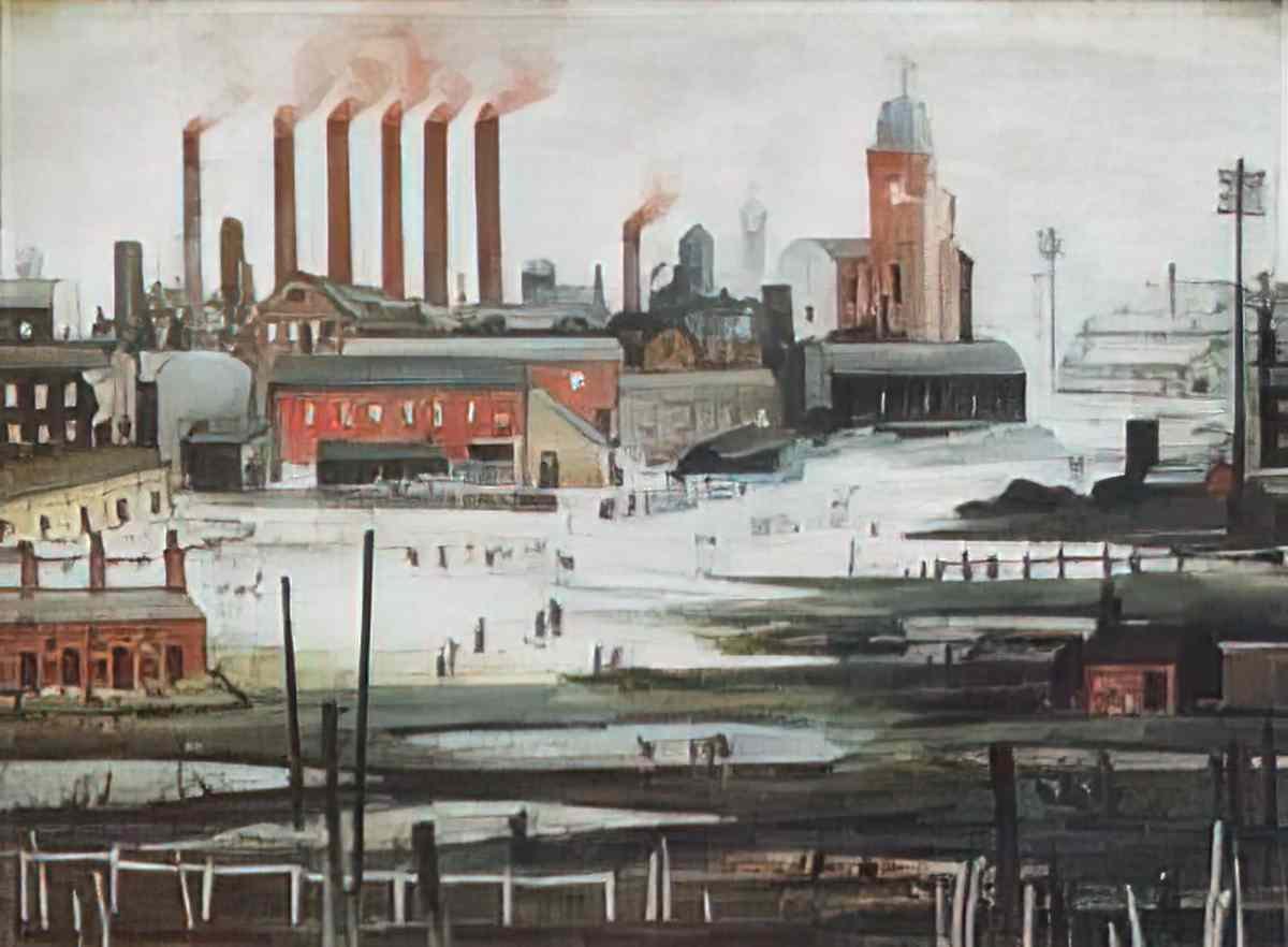L S Lowry going to the mill2 Art A4 Photo Print