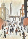 L S Lowry group of people Art A4 Photo Print
