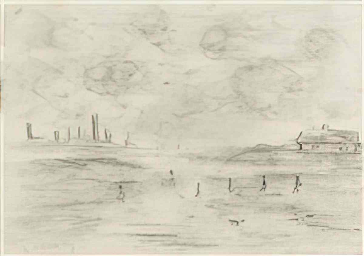 L S Lowry harbour scene4 Art A4 Photo Print