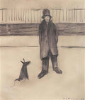 L S Lowry head of a woman1 Art A4 Photo Print