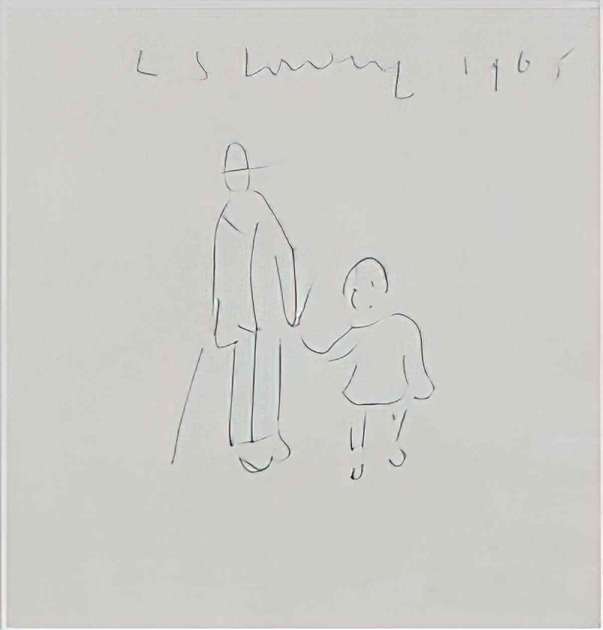 L S Lowry head of a woman2 Art A4 Photo Print