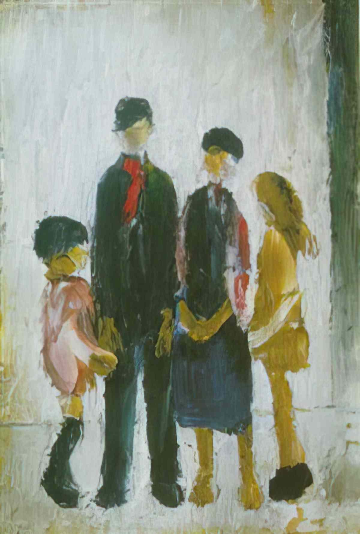L S Lowry head of a young man Art A4 Photo Print