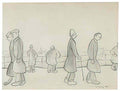 L S Lowry head of an old man with neck tie Art A4 Photo Print