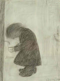 L S Lowry head of old man Art A4 Photo Print