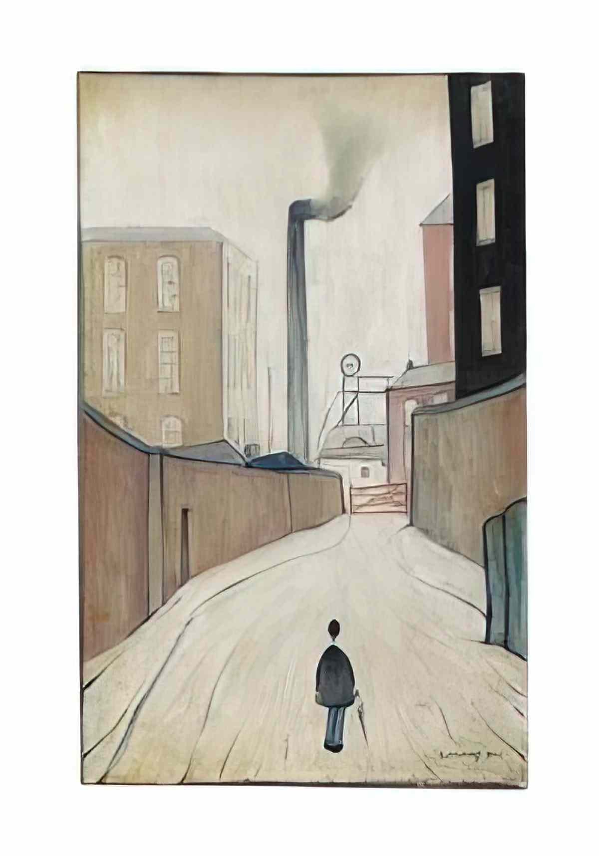 L S Lowry huddersfield 1965 Art A4 Photo Print