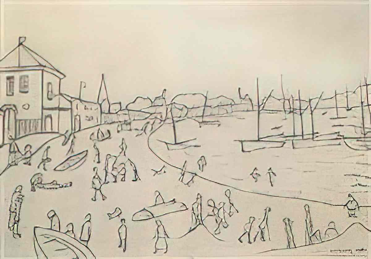 L S Lowry industrial landscape4 Art A4 Photo Print