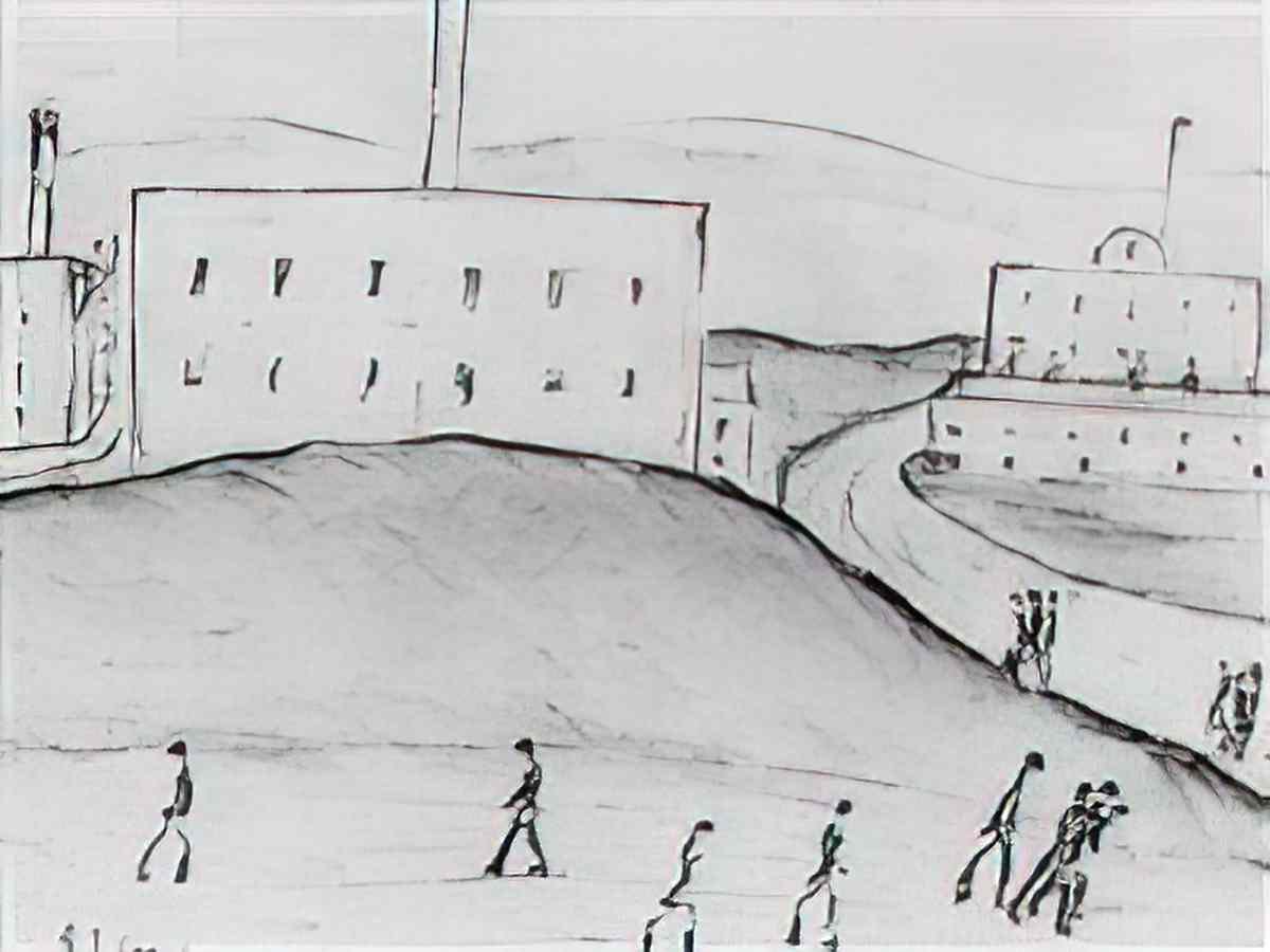 L S Lowry industrial scene droylsden Art A4 Photo Print