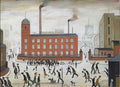 L S Lowry industrial scene with shipping on the thames Art A4 Photo Print