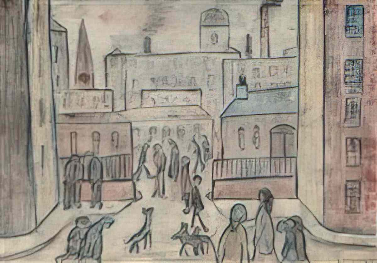 L S Lowry industrial scene3 Art A4 Photo Print