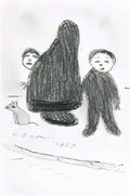 L S Lowry lady crossing a bridge Art A4 Photo Print