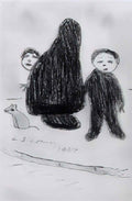 L S Lowry lady explaining Art A4 Photo Print