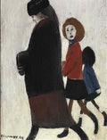 L S Lowry lady in a straw hat without a dog Art A4 Photo Print