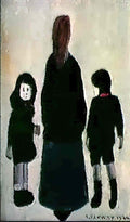 L S Lowry lady standing Art A4 Photo Print