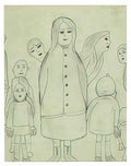 L S Lowry lady with a handbag Art A4 Photo Print