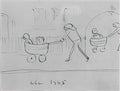 L S Lowry lady with hat and bag Art A4 Photo Print