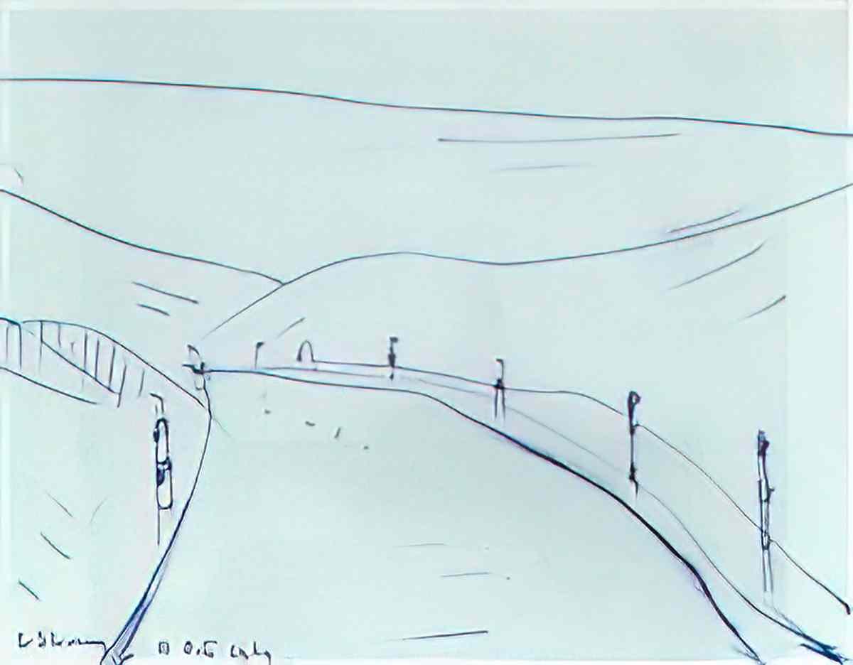 L S Lowry lake landscape 1950 Art A4 Photo Print