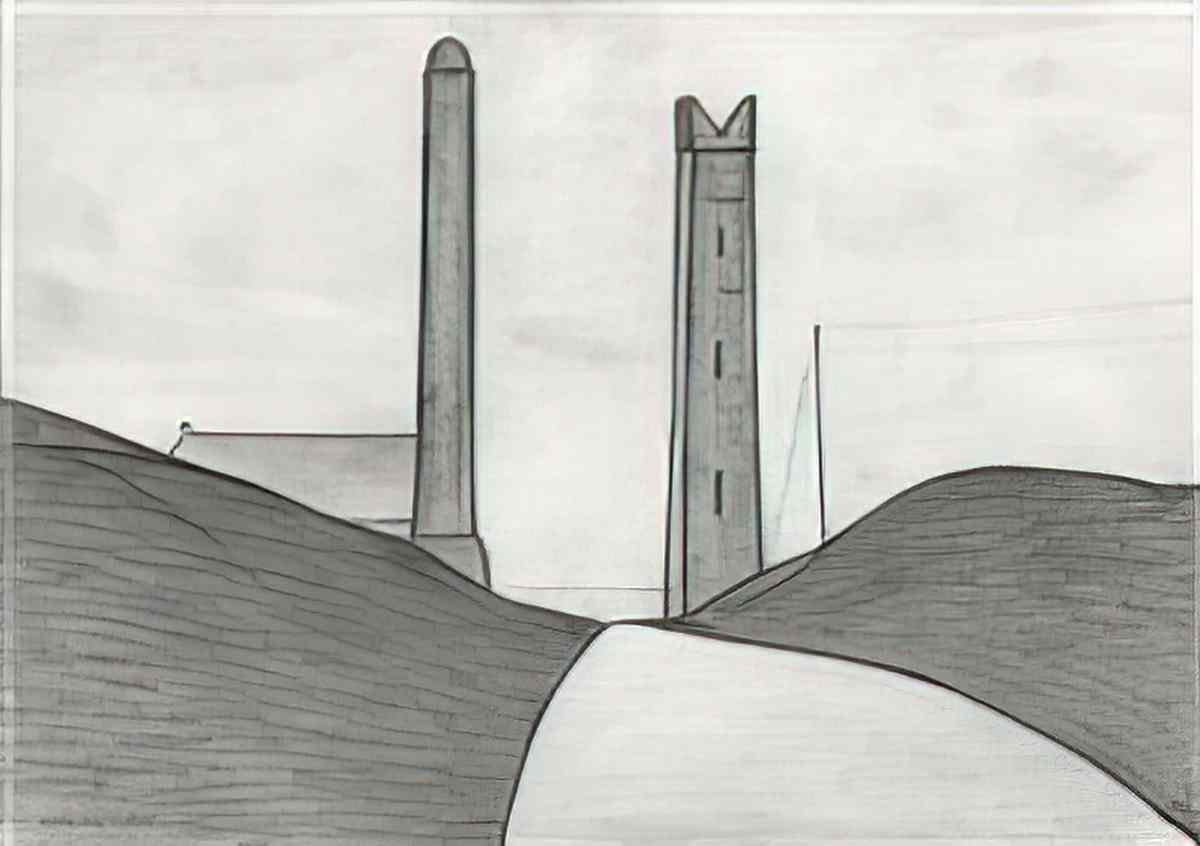 L S Lowry lake scene Art A4 Photo Print