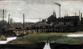 L S Lowry lamppost Art A4 Photo Print