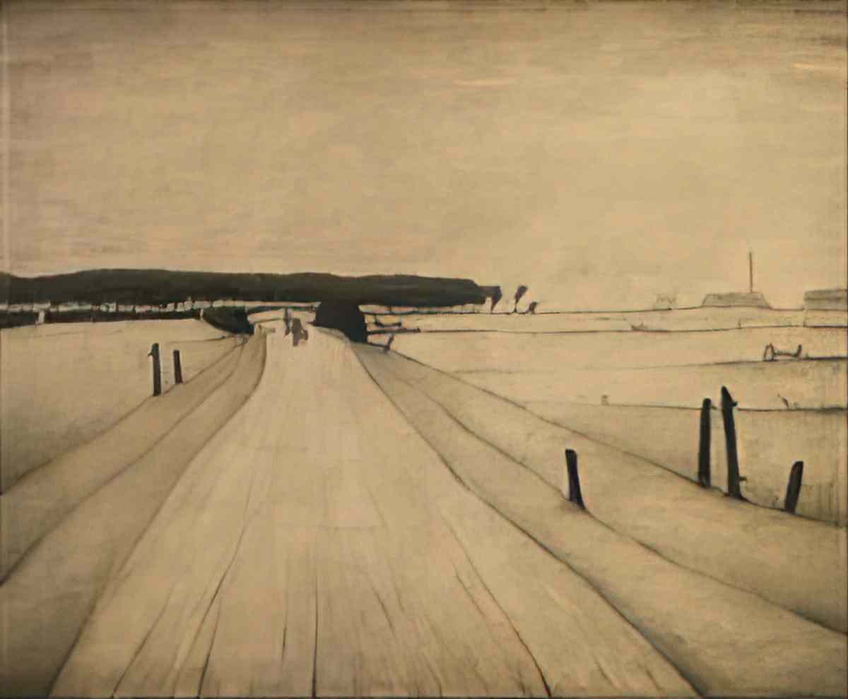 L S Lowry lancashire lane Art A4 Photo Print