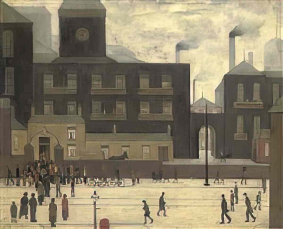 L S Lowry lancashire street Art A4 Photo Print
